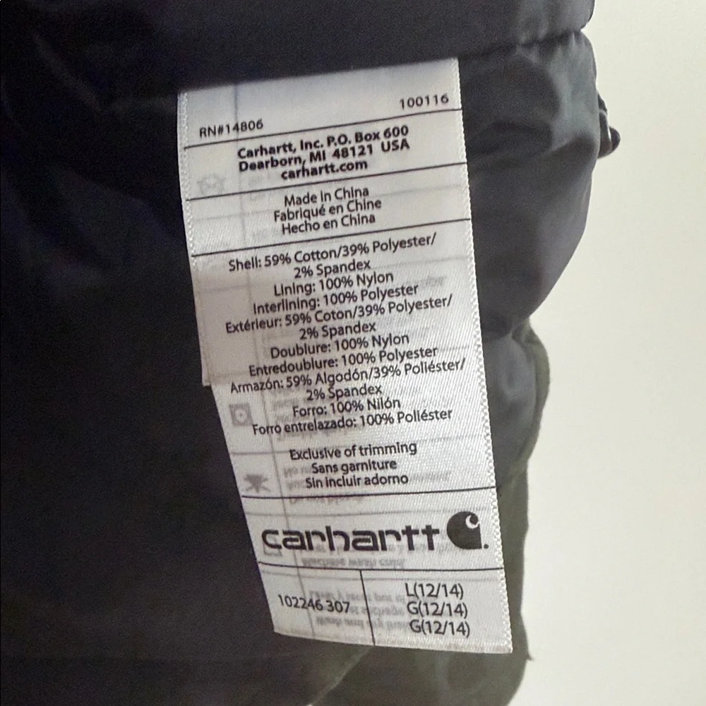 Carhartt Olive Hooded Full Swing Jacket - Picture 4 of 4